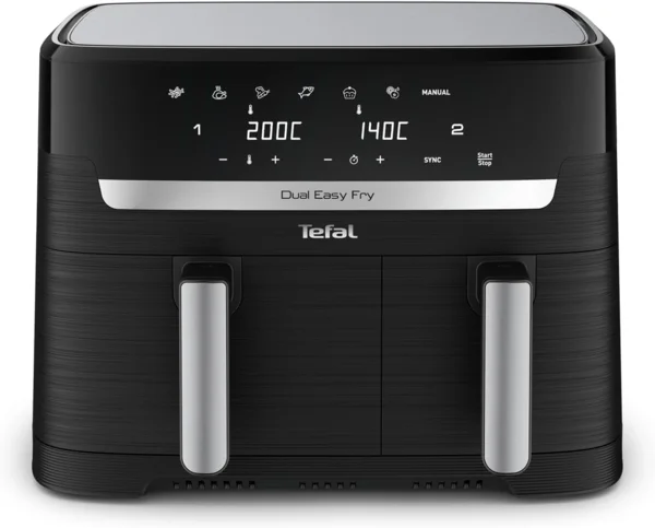 Tefal Dual Easy Fry 8,3L kétkosaras forrólevegős fritőz, fekete