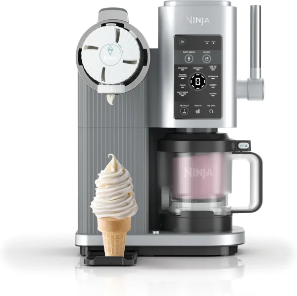 Ninja CREAMi Scoop & Swirl fagylaltgép, platinaezüst, 2 tégely