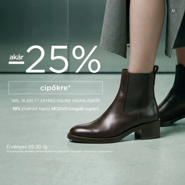 25% kedvezményt négyévszakos lábbelikre és 20% kedvezményt minden más cipőre
