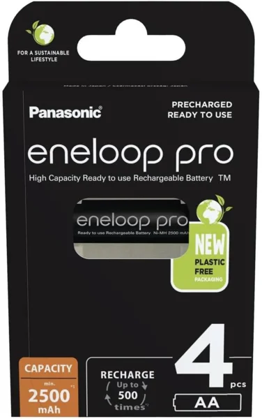 Panasonic eneloop pro AA újratölthető akkumulátor, 2500 mAh NiMH, 4 db