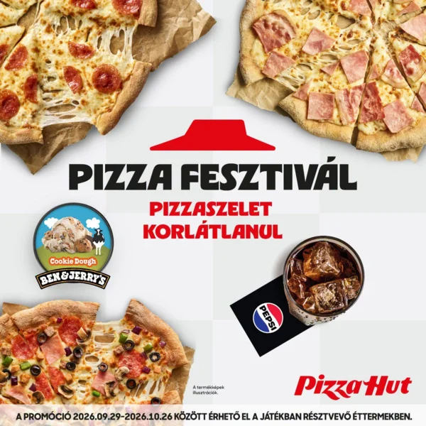 Korlátlan pizza fogyasztás a kiválasztott Pizza Hut éttermekben