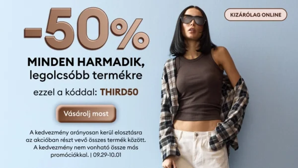 -50% minden harmadik legolcsóbb termékre