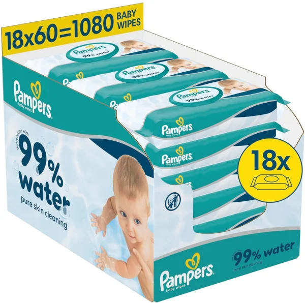 Pampers 99% Water Babytörlőkendő, 18x60 db
