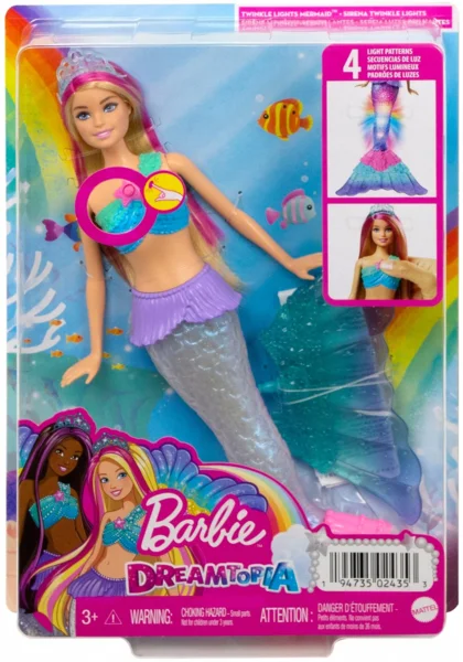 Barbie Malibu sellő játékbaba villogó fényekkel HDJ36 (HDJ36)