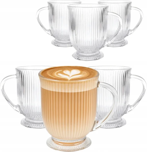 Kávés poharak latte bordázott 6 db-os bögre szett Altom Design Selena 500 ml