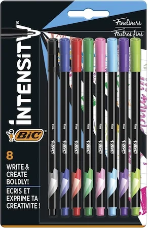 8 darabos készlet BIC Intensity fineliner, válogatott, buborékfóliás