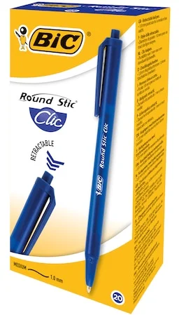 BiC Round Stic Clic golyóstoll, 20 db / doboz, kék