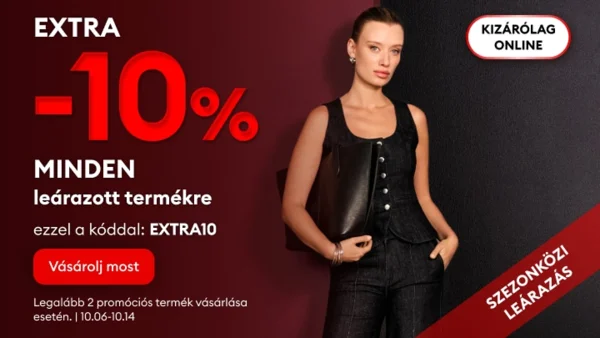 Extra 10% kedvezmény minden leárazottra