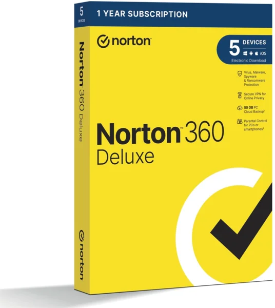 Norton 360 Deluxe 50GB, 1 felhasználó, 5 készülék, 12 hónap (elektronikus licenc) internet security