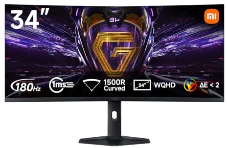 Xiaomi 34 hüvelykes 2K ívelt gaming monitor, 180Hz, 1ms, 1500R