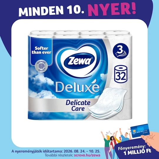 Zewa Deluxe Delicate Care toalettpapír 3 rétegű 32 tekercs
