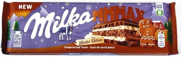 Milka Mmmax alpesi tej felhasználásával készült tejcsokoládé vaníliaízű krémtöltelékkel 300 g