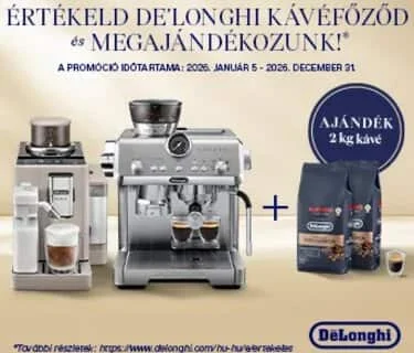 Ajándék 2 kg kávé bizonyos kávéfőzők mellé értékelésért