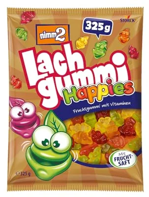 Nimm2 Laughing Gum Happies gyümölzsgumi, 325 g