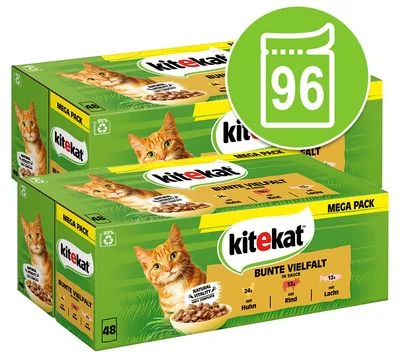 Kitekat frissentartó tasakban 96 x 85 g, Piaci mix aszpikban