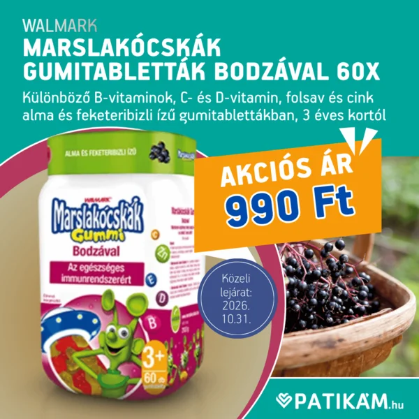 walmark Marslakócskák Gummi Bodzával gummitabletta 60x (közeli lejárat)