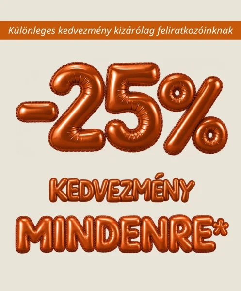 25% kedvezmény szinte mindenre
