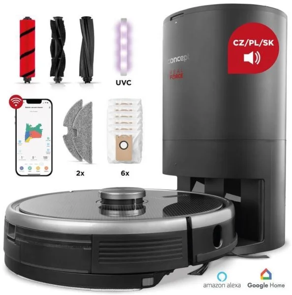Concept VR3520n 3in1 REAL FORCE Laser Complete Clean Care UVC robotporszívó felmosóval