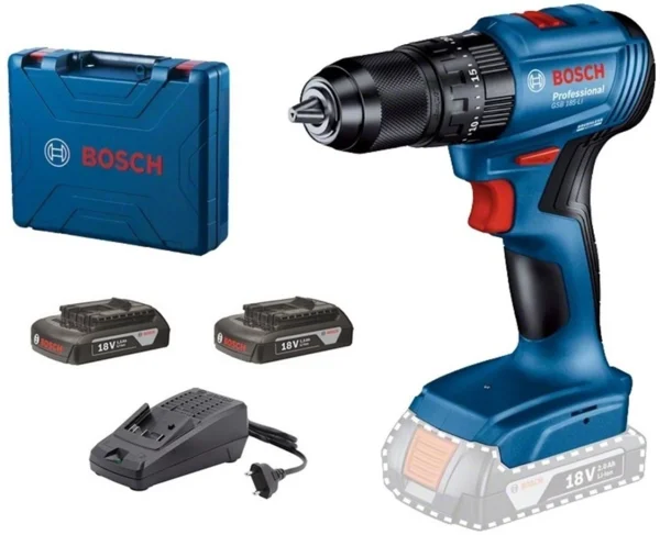 BOSCH Akkus ütvefúró-csavarozó GSB 185-LI kofferben (2 x 2,0 Ah akku + töltő)
